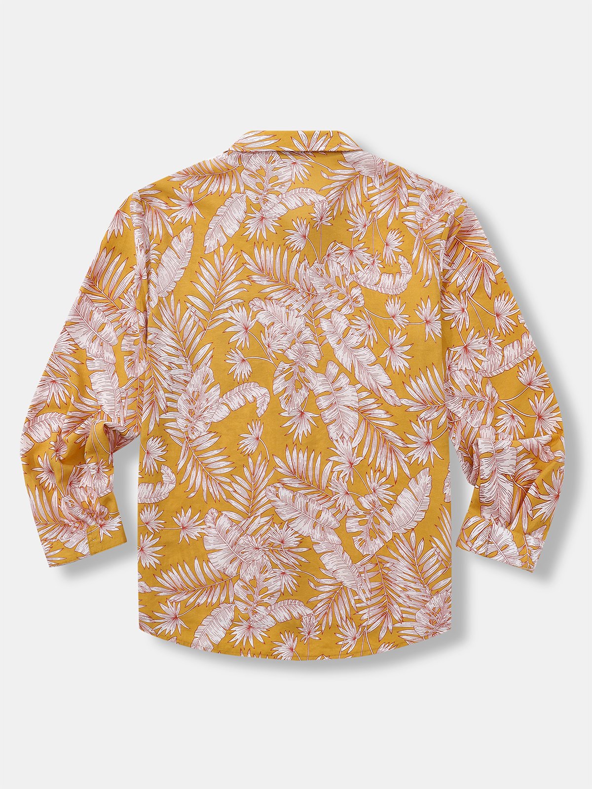 Tropical Floral Chest Pocket Long Sleeve Casual Shirt