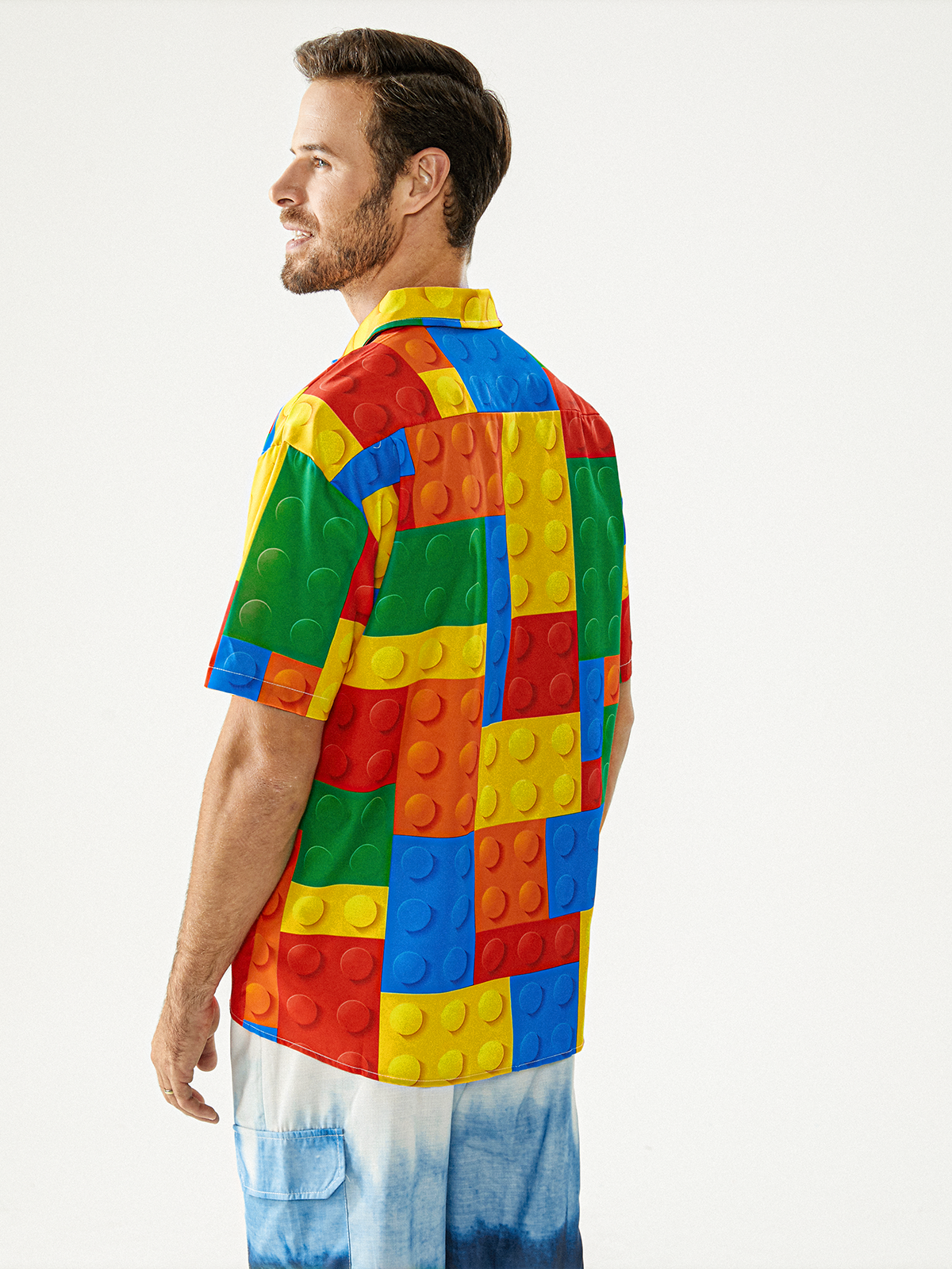 Minifigures Chest Pocket Short Sleeve Casual Shirt