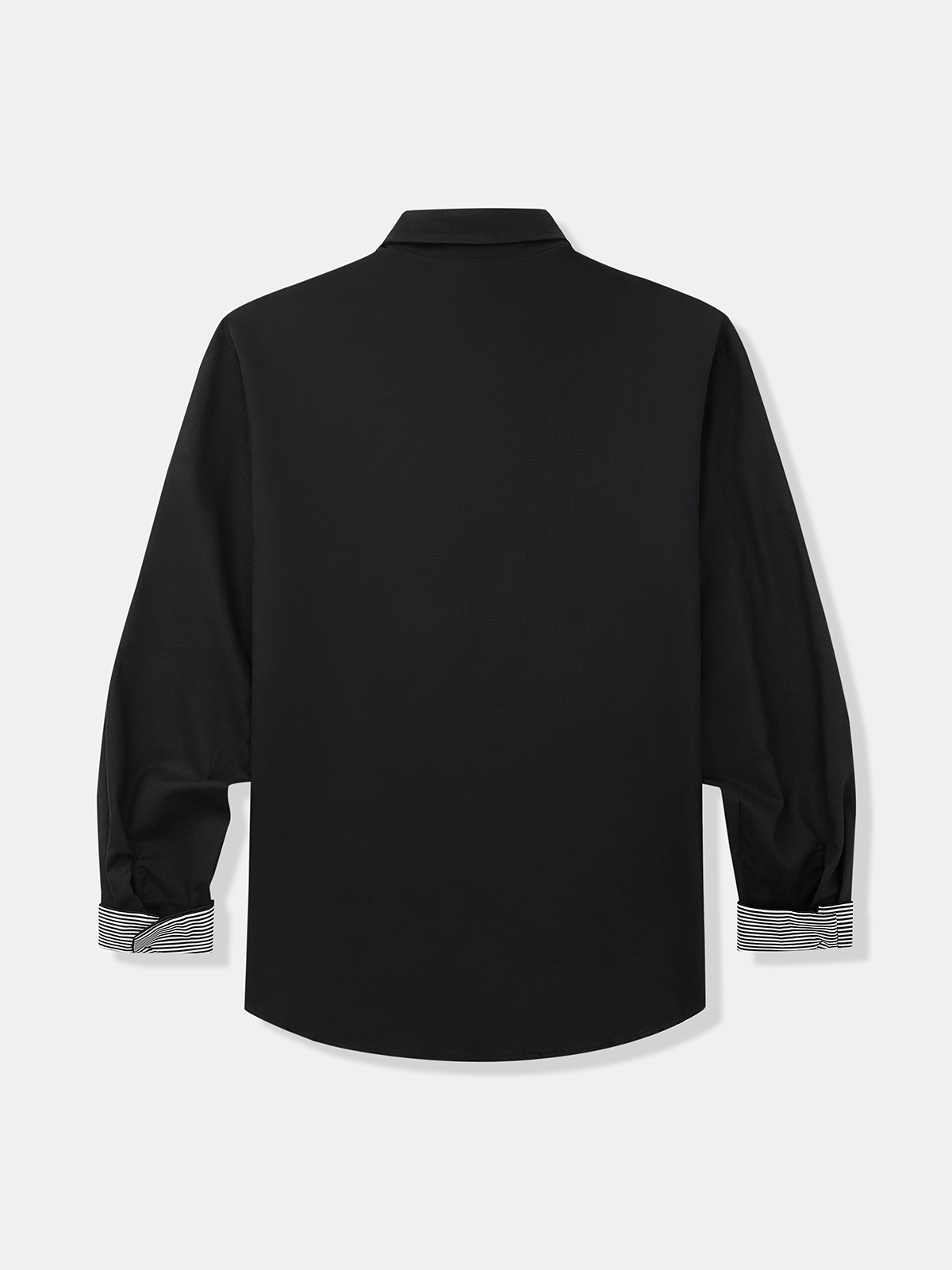 Cotton Plain Paneled Long Sleeve Casual Shirt