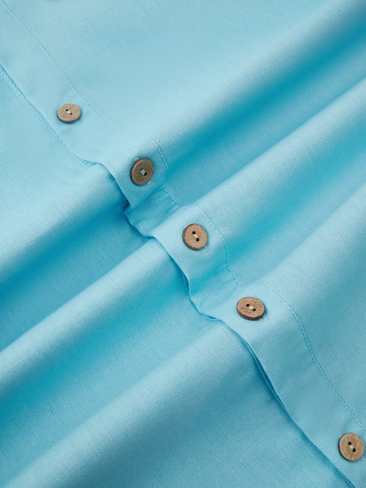 Cotton Plain Long Sleeve Casual Hooded Shirt