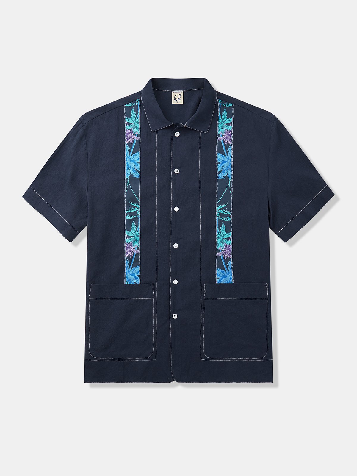 Cotton Printed Short Sleeve Cigar Shirt