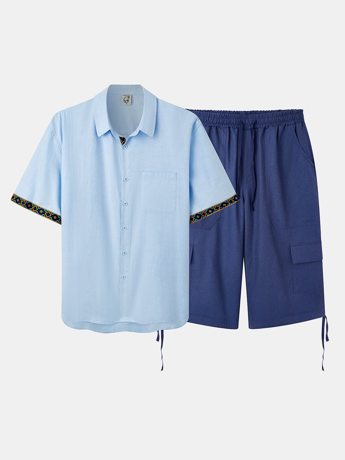 Hardaddy® Cotton Geometric Contrast Resort Shirt