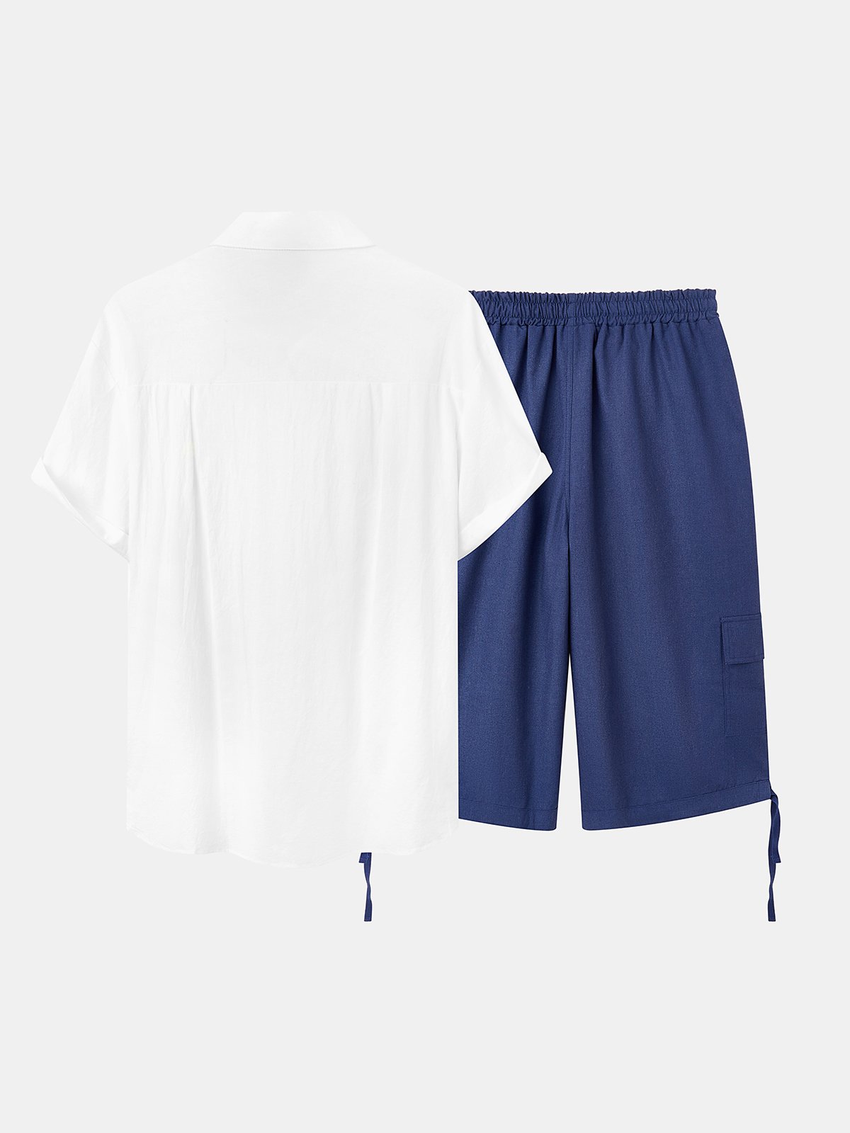 Cotton Coconut Tree Embroidery Short Sleeve Casual Shirt