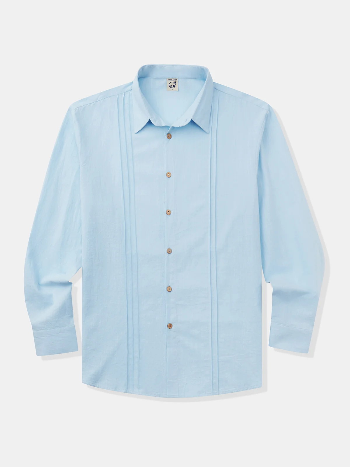 Cotton Plain Long Sleeve Guayabera Shirt