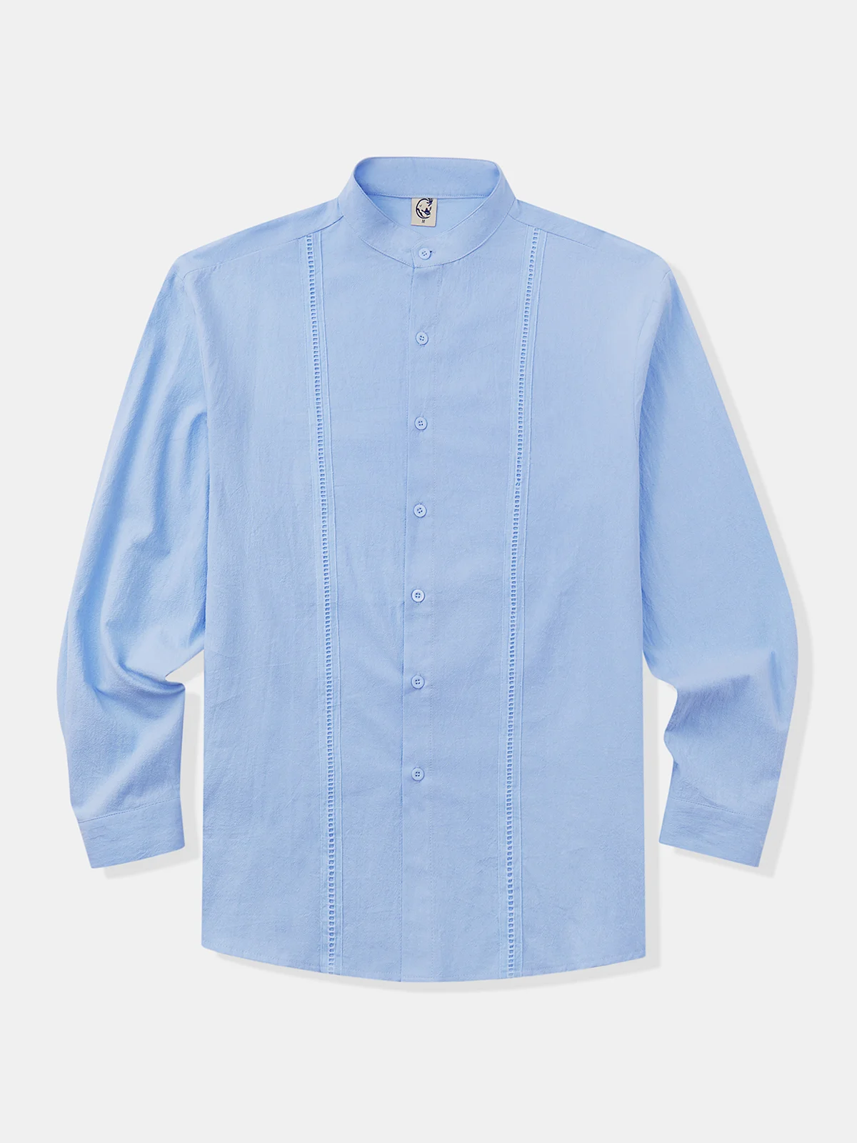 Cotton Plain Long Sleeve Guayabera Shirt