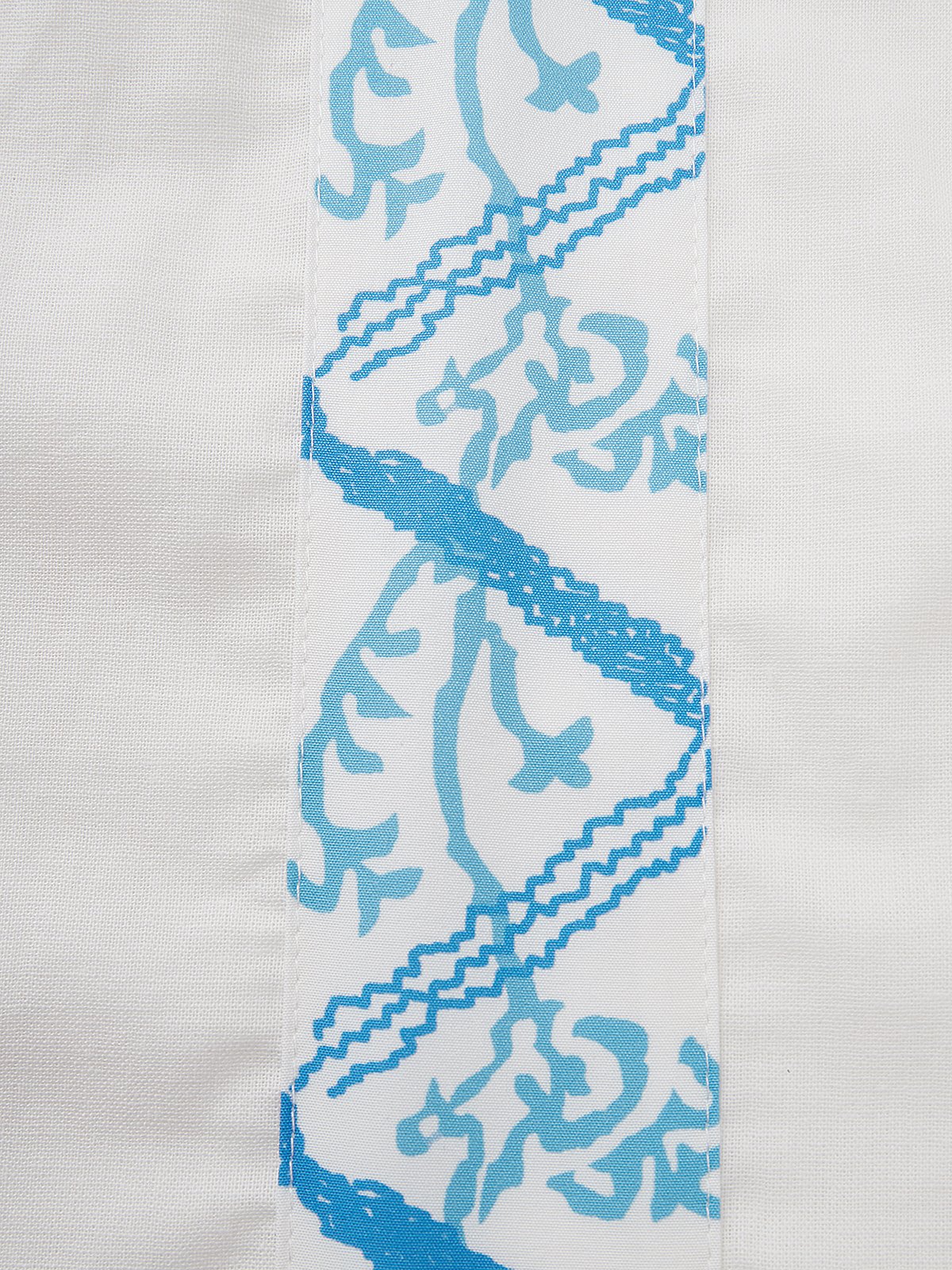 Geometric Floral Stripe Chest Pocket Long Sleeve Guayabera Shirt