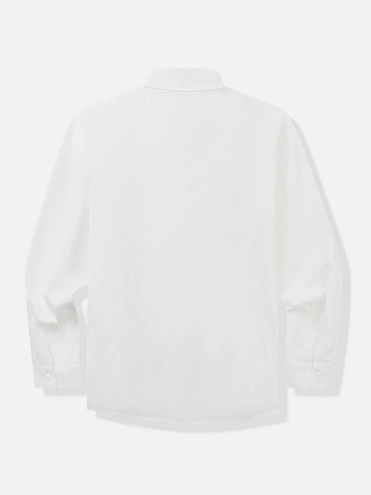 Geometric Floral Stripe Chest Pocket Long Sleeve Guayabera Shirt