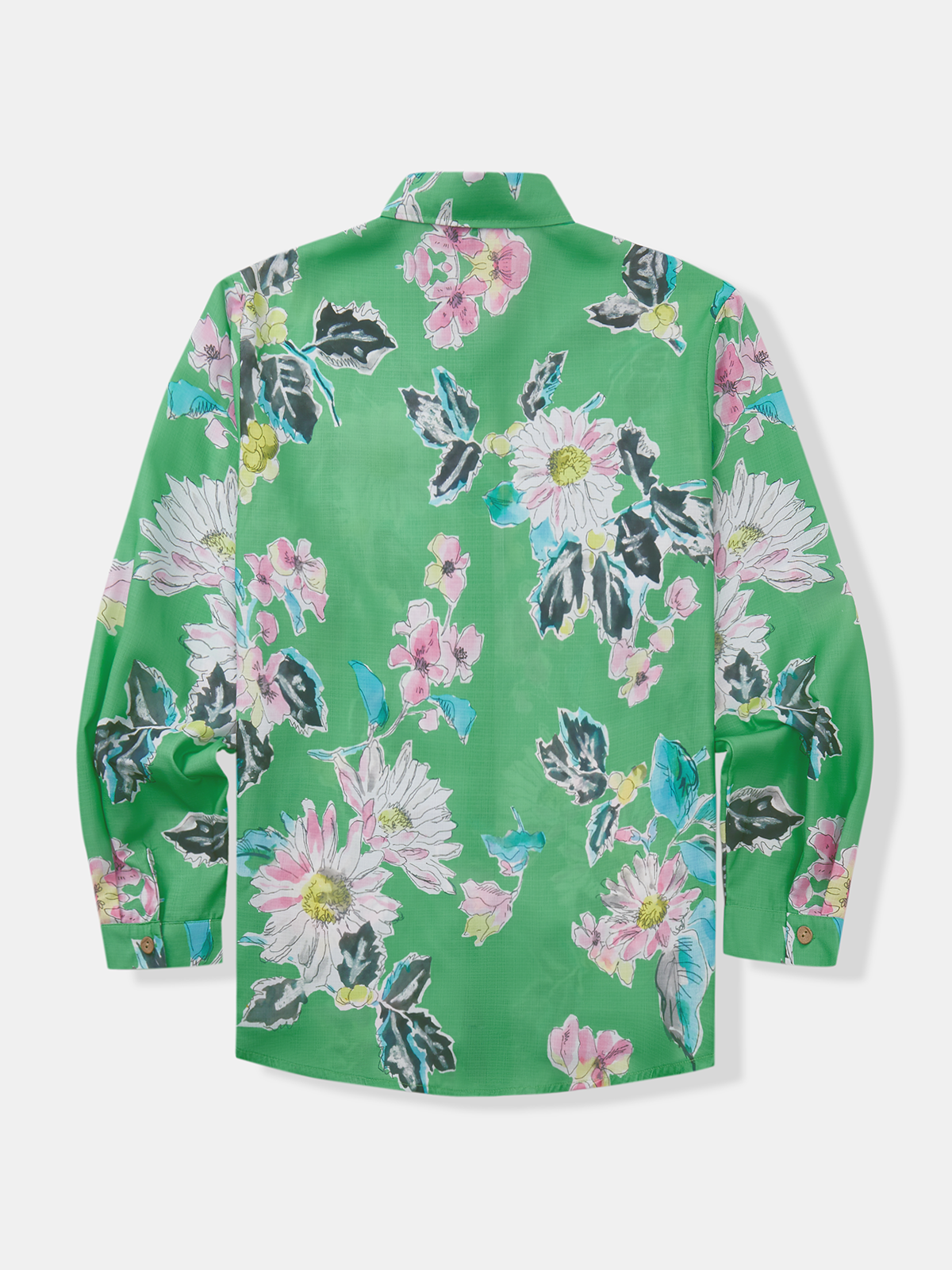 Floral Chest Pockets Long Sleeve Resort Shirt