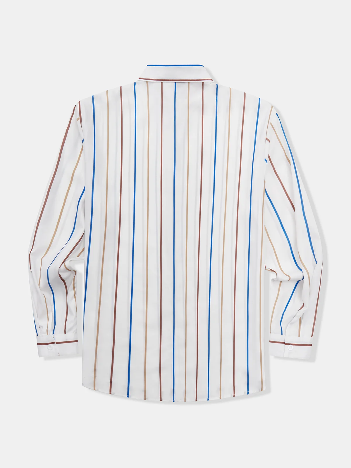 Geometric Color Stripes Long Sleeve Casual Shirt