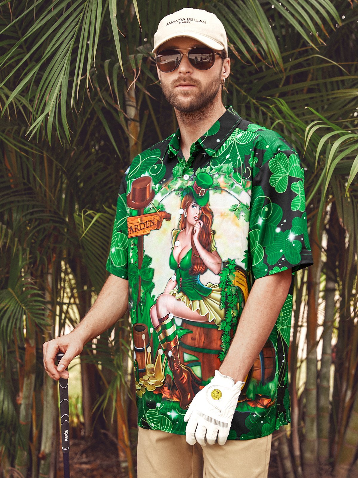 St. Patrick's Day Chest Pocket Short Sleeve Casual Shirt