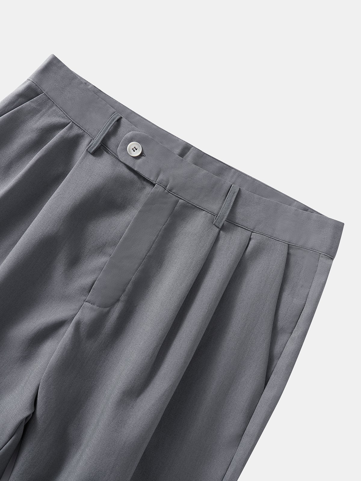 Plain Relaxed Flat-front Pants