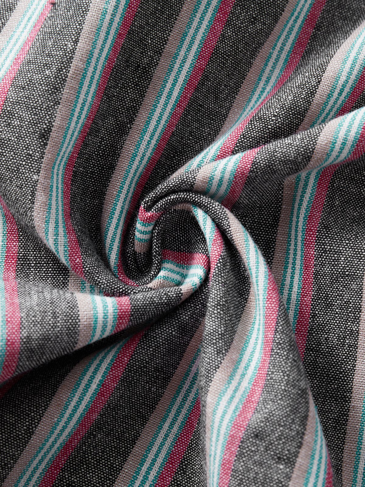 Cotton Striped Casual Cropped Pants