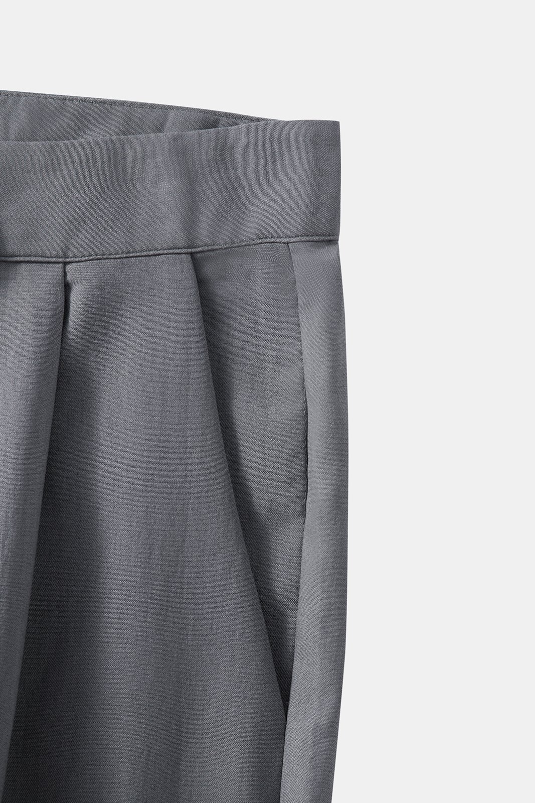 Plain Relaxed Flat-front Pants