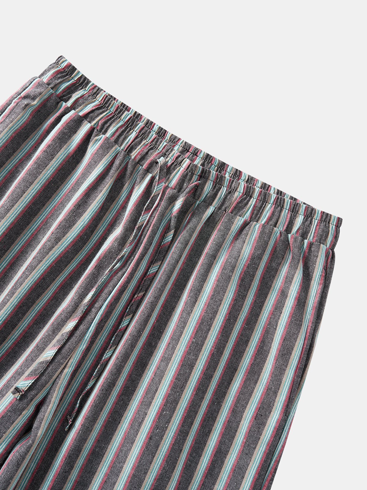 Cotton Striped Casual Cropped Pants