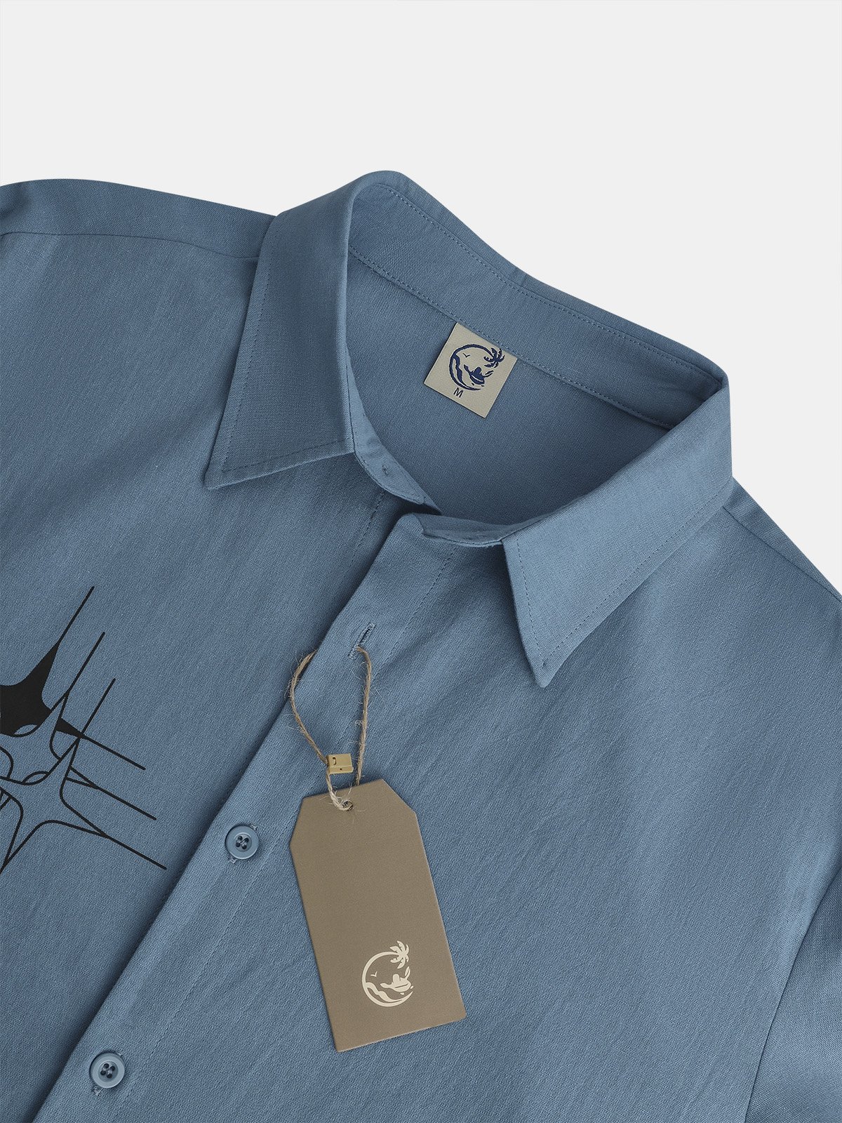 Colorblock Stripe Short Sleeve Shirt Cotton Linen Star Solid Long Sleeve Shirt