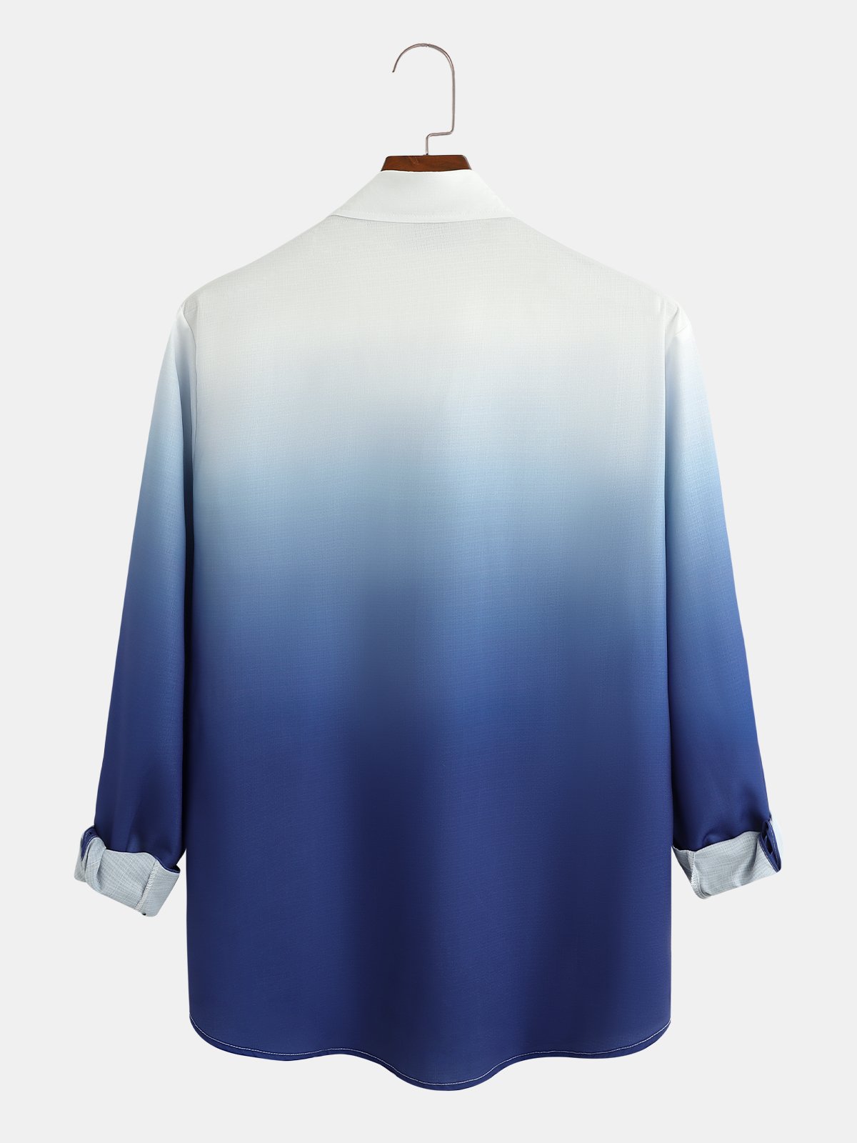 Tie Dye Gradient Print Lapel Long Sleeve Shirt