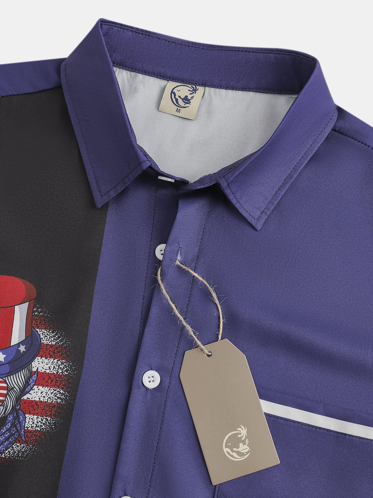 Men's American Flag Graphic Print Short Sleeve Shirt