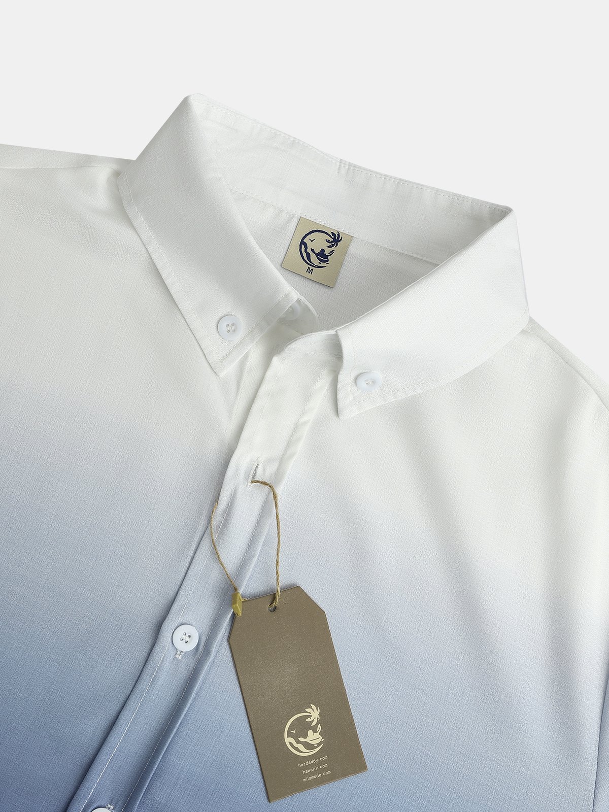 Tie Dye Gradient Print Lapel Long Sleeve Shirt