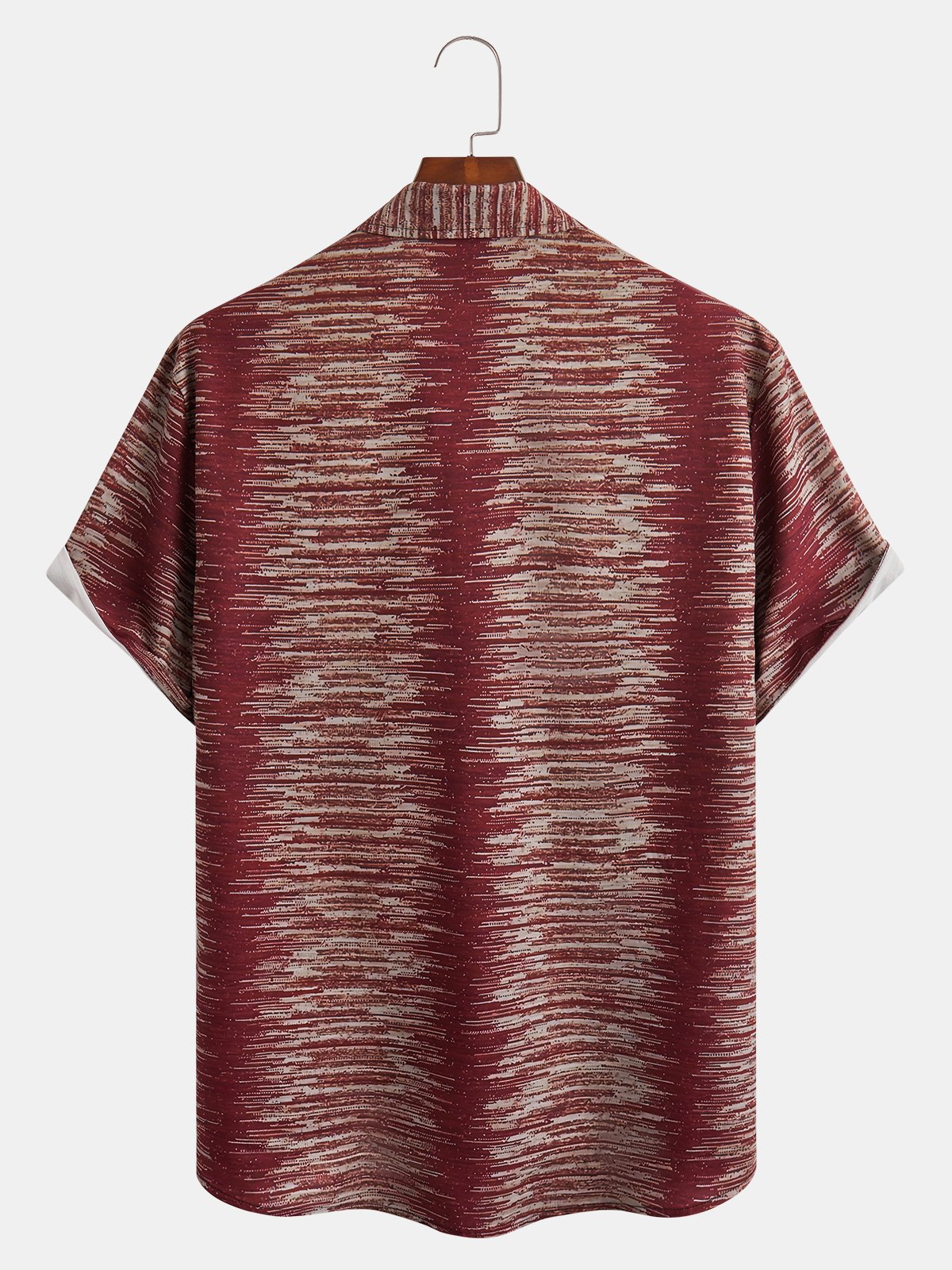 Abstract Texture Chest Pocket Short Sleeve Shirt