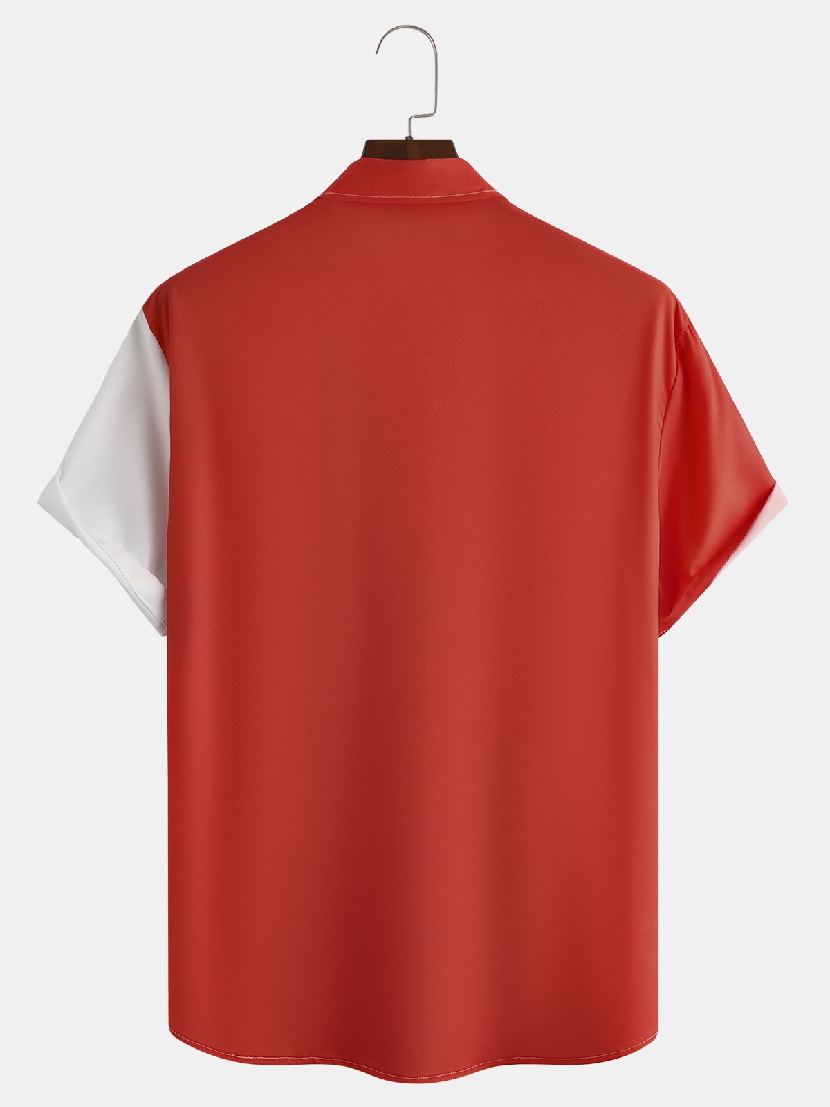 Men's Christmas Print Casual Breathable Pocket Short Sleeve Shirt