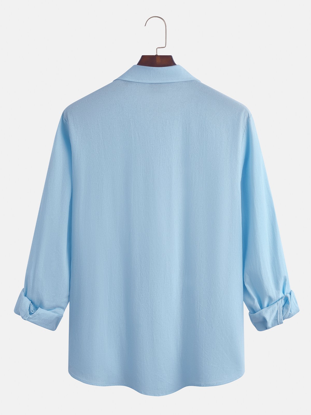 Cotton Linen Solid Color Long Sleeve Shirt