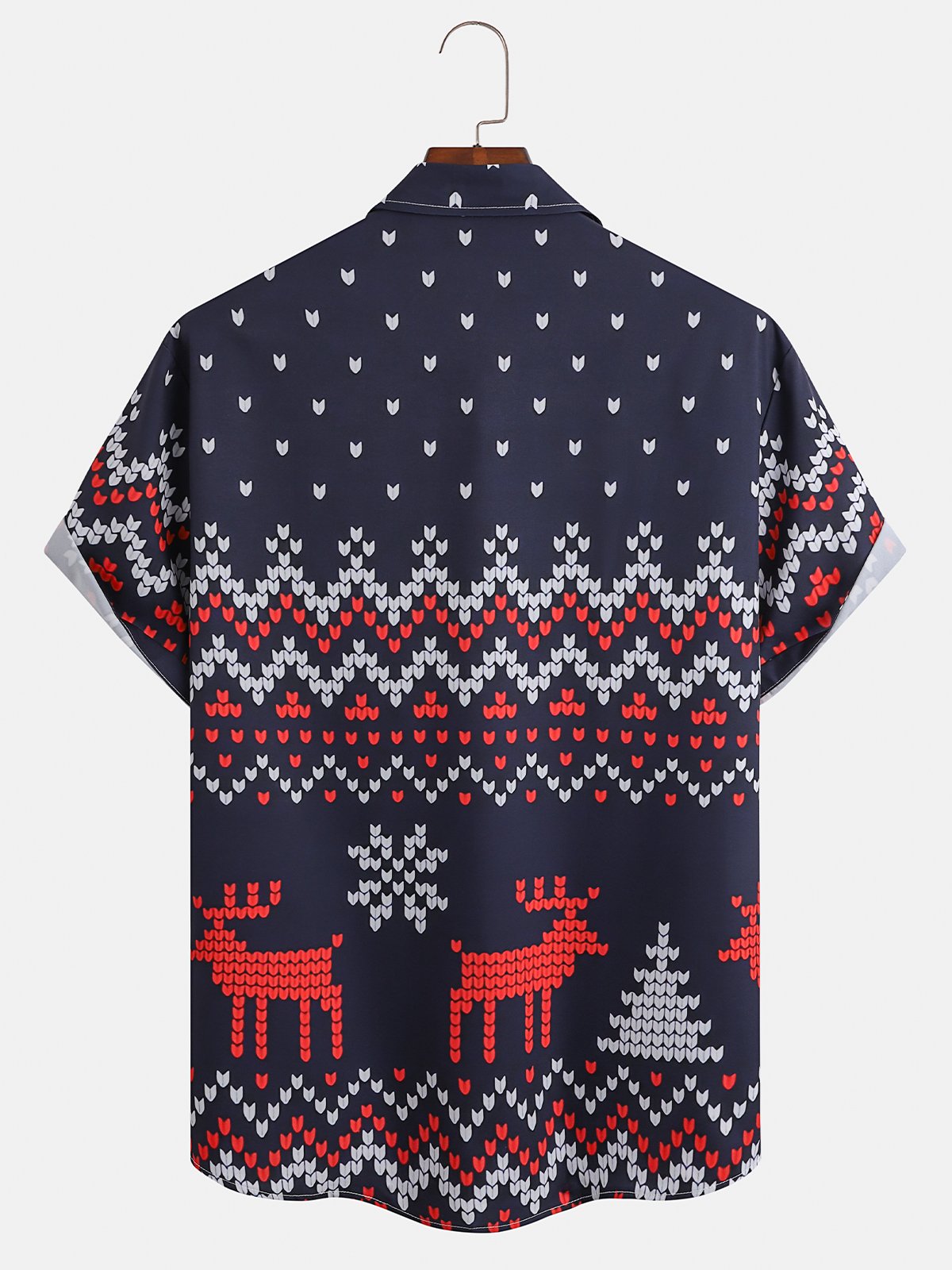 Christmas Chest Pocket Short Sleeve Hawaiian Shirt