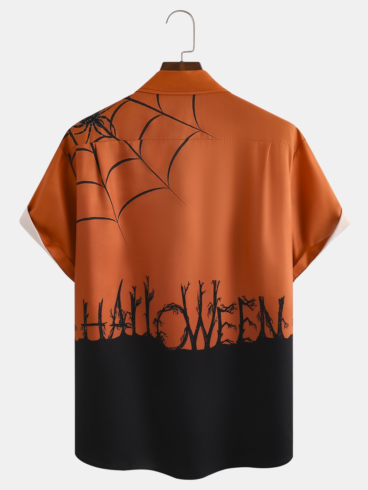 Men's Halloween Print Short Sleeve Hawaiian Shirt