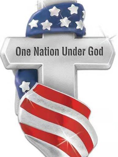 Mens Alloy American Flag Personalized Necklace