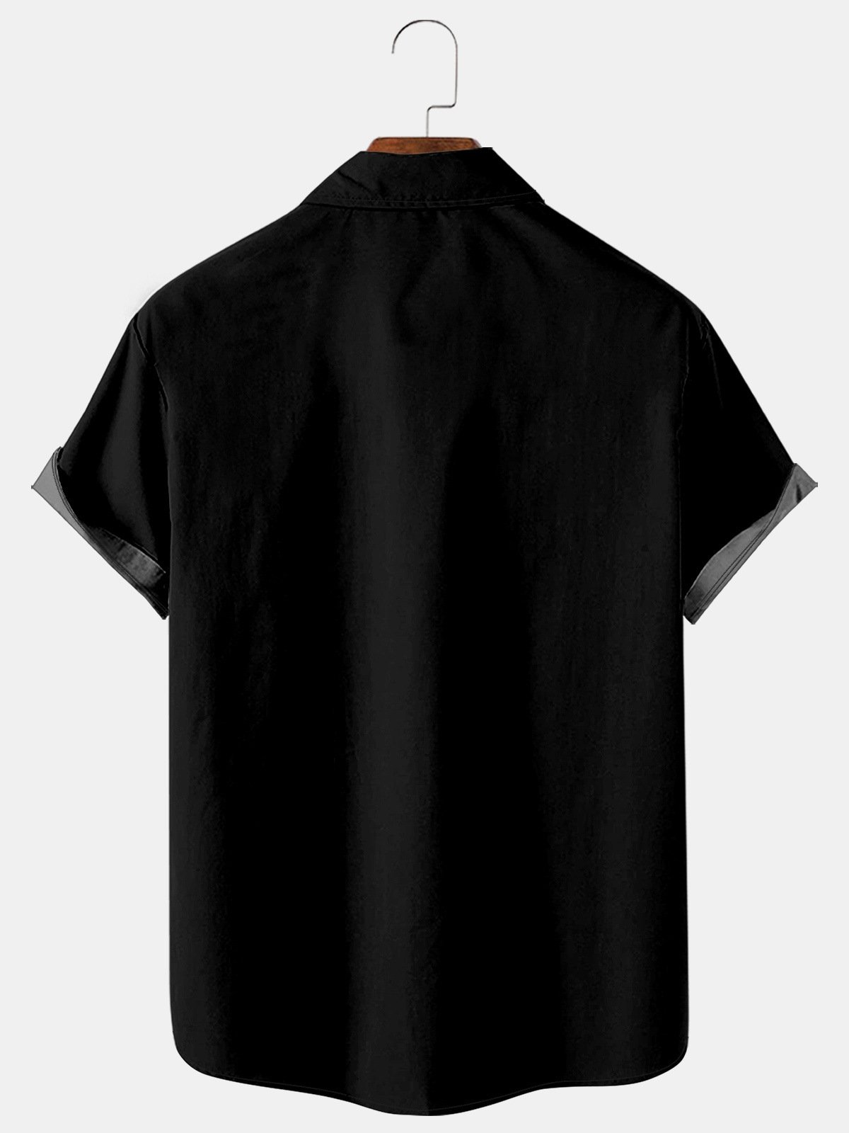 Men's Striped Skull Print Casual Short Sleeve Shirt