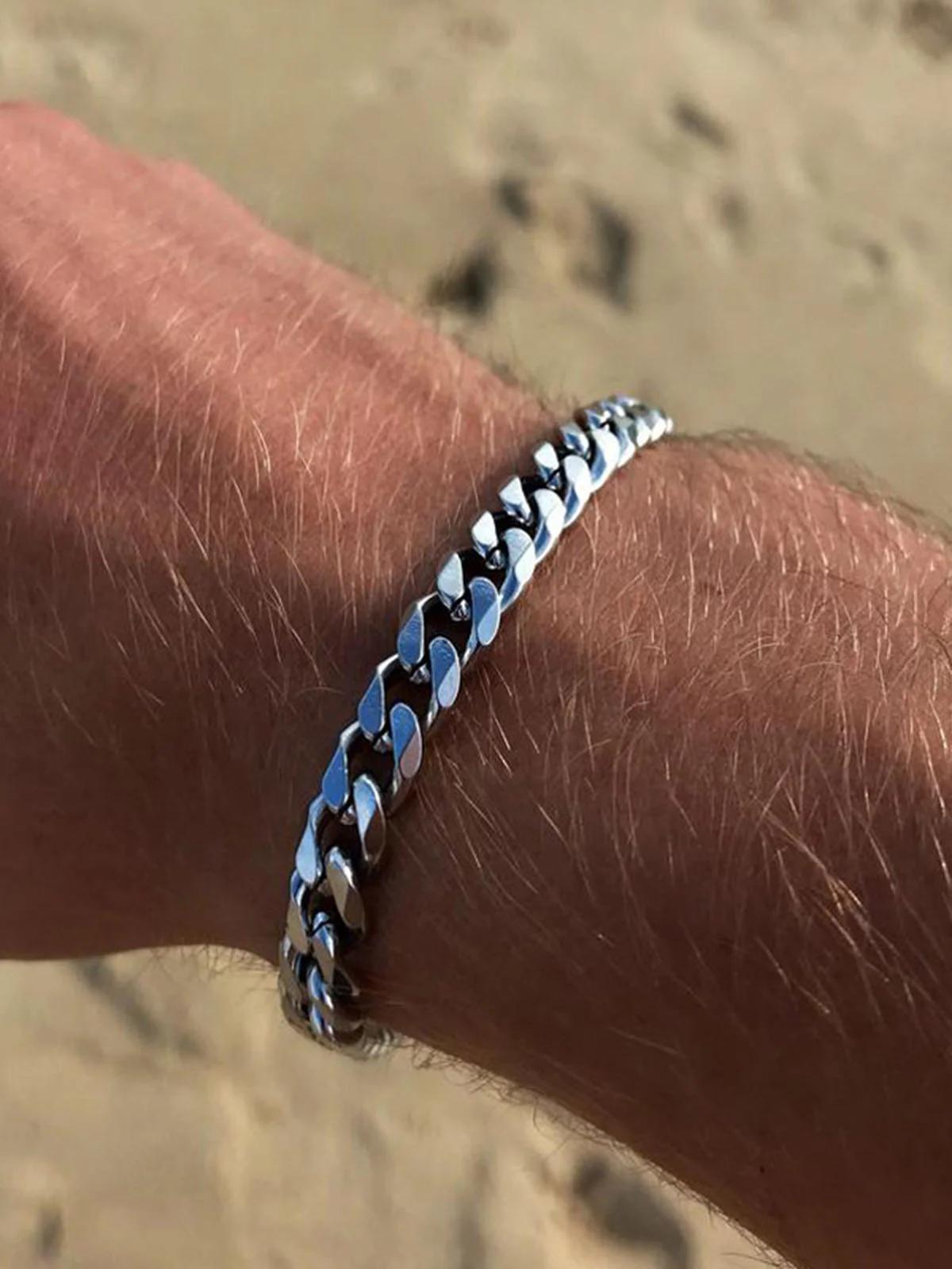 Men's Six Sides Milled Stainless Steel Bracelet