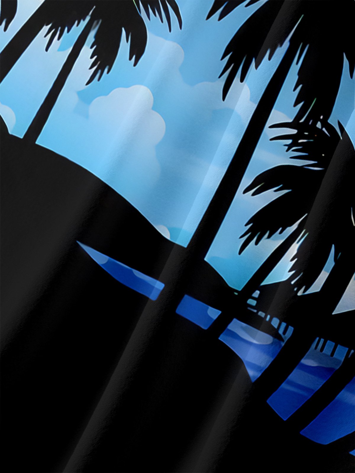 Men's Coconut Tree Print Casual Breathable Short Sleeve Hawaiian Shirt