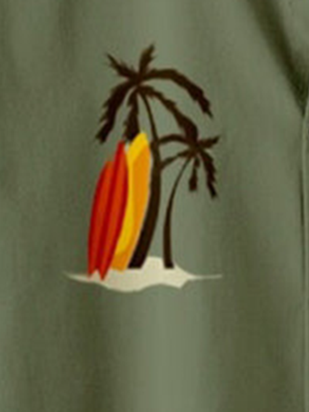 Resort Style Hawaiian Series Coconut Tree Element Lapel Short-Sleeved Shirt Print Top