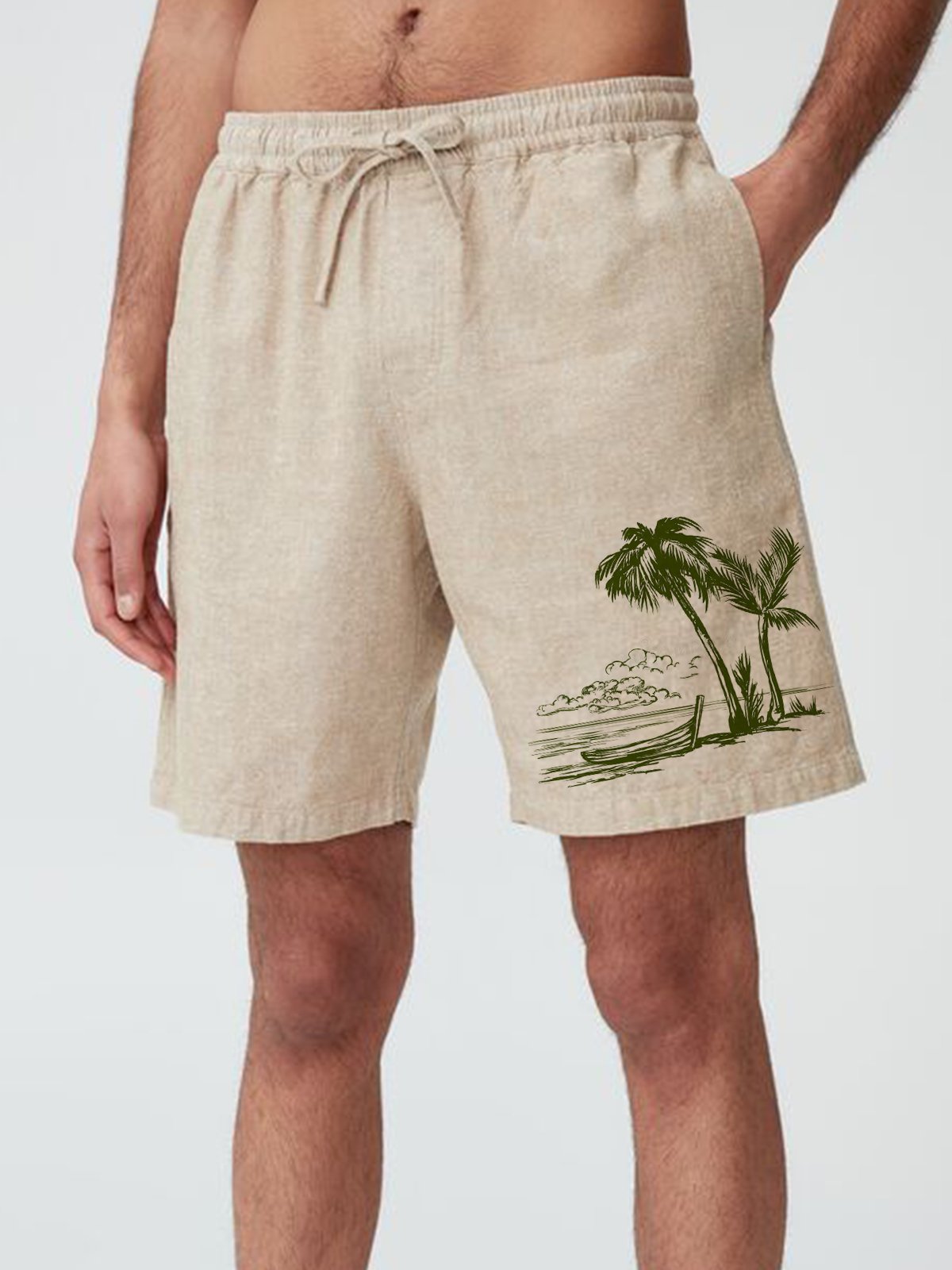 Cotton Linen Hawaiian Casual Shorts