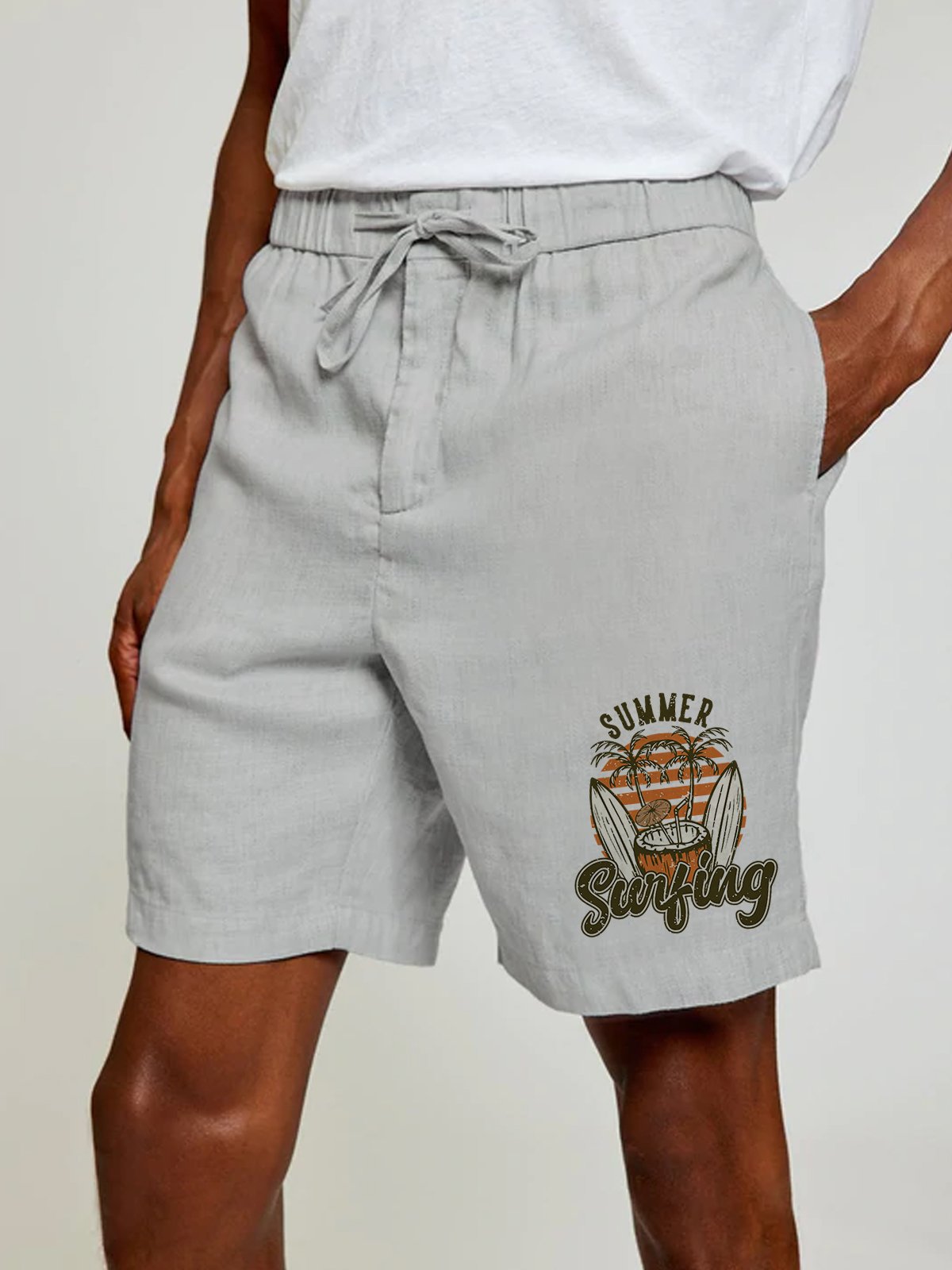 Cotton Linen Hawaiian Casual Shorts