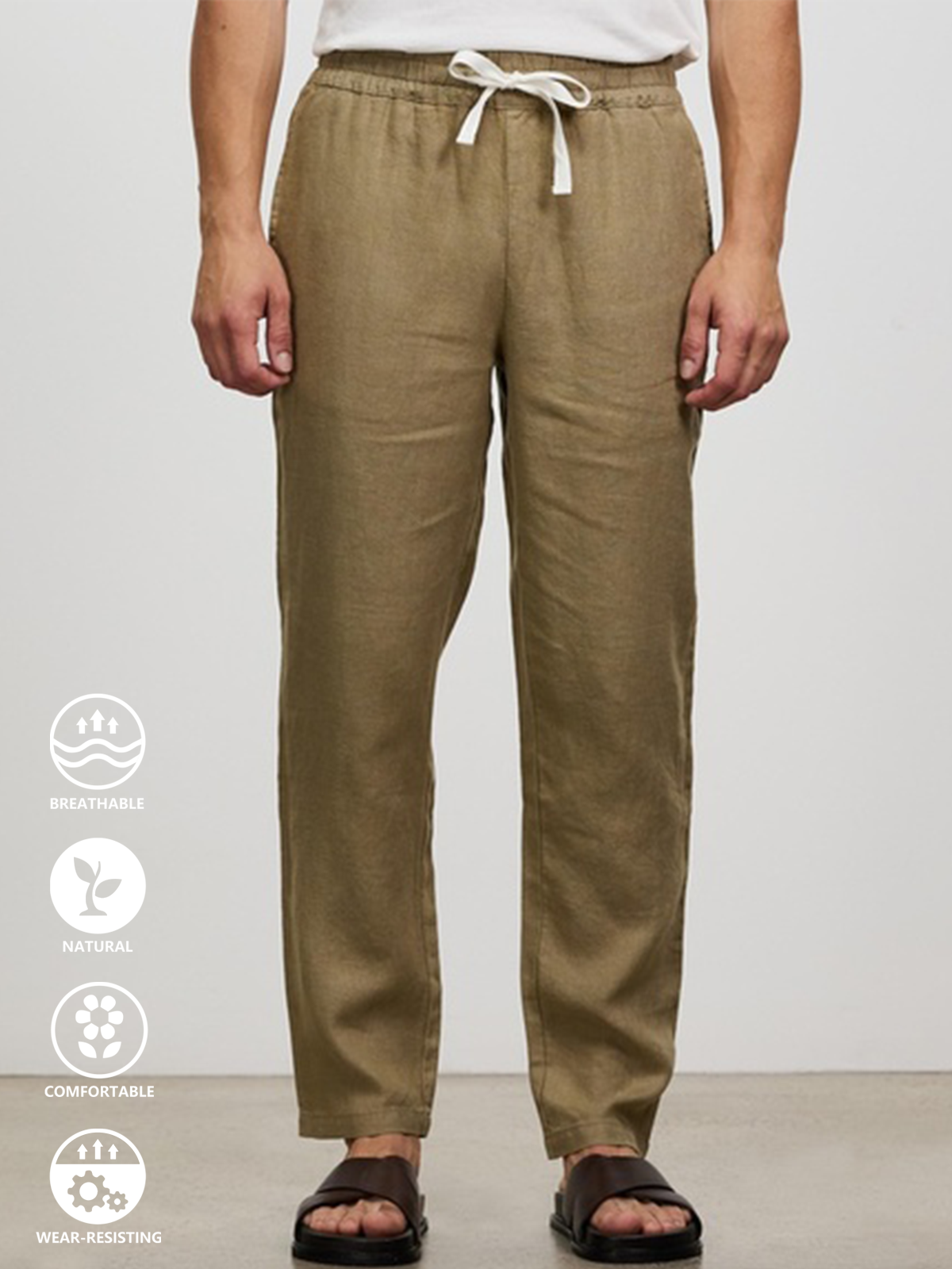 Cotton And linen Style American Casual Basic Wild linen Trousers