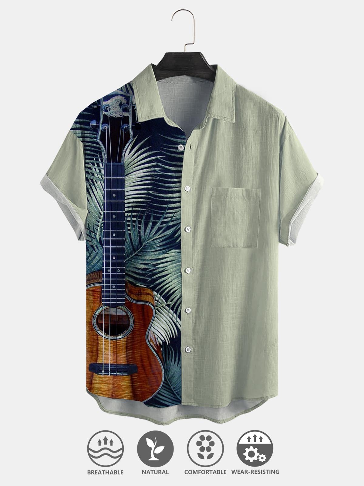 Cotton And Linen Holiday Leisure Short-sleeved Shirt