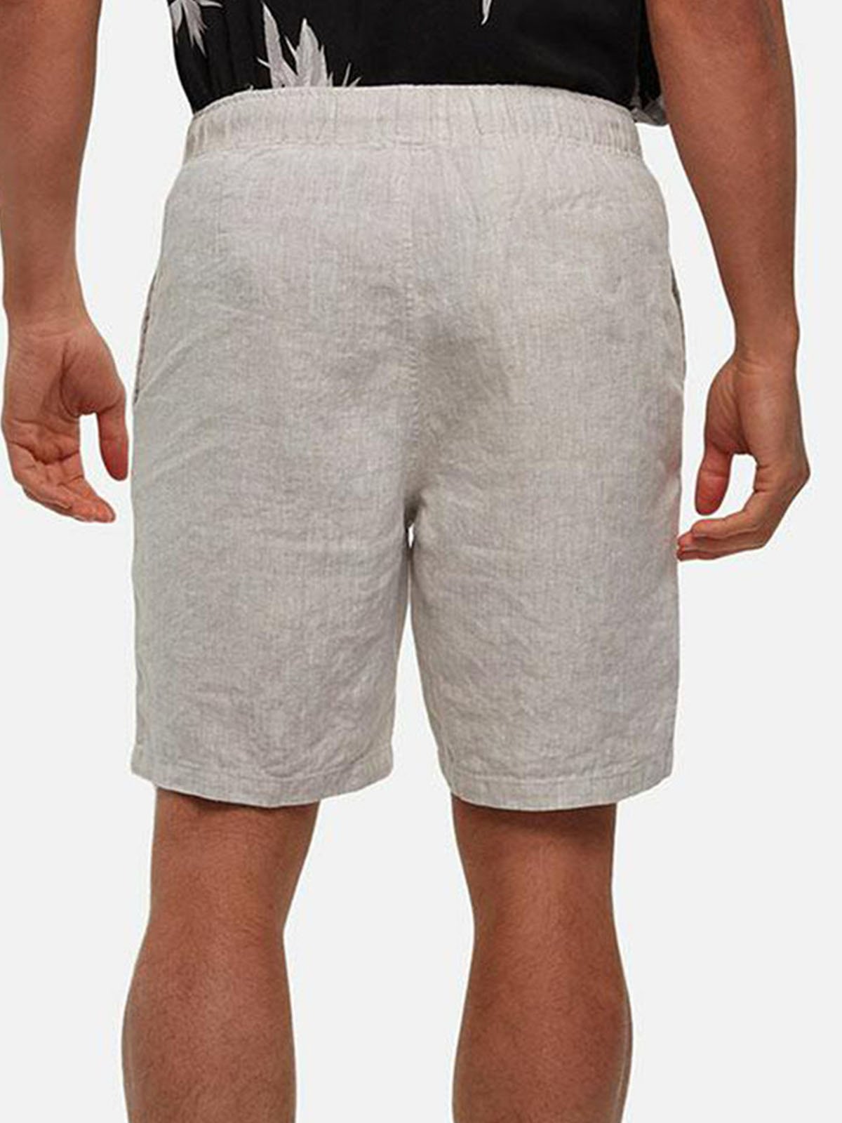 Cotton And Linen Plain Casual Shorts