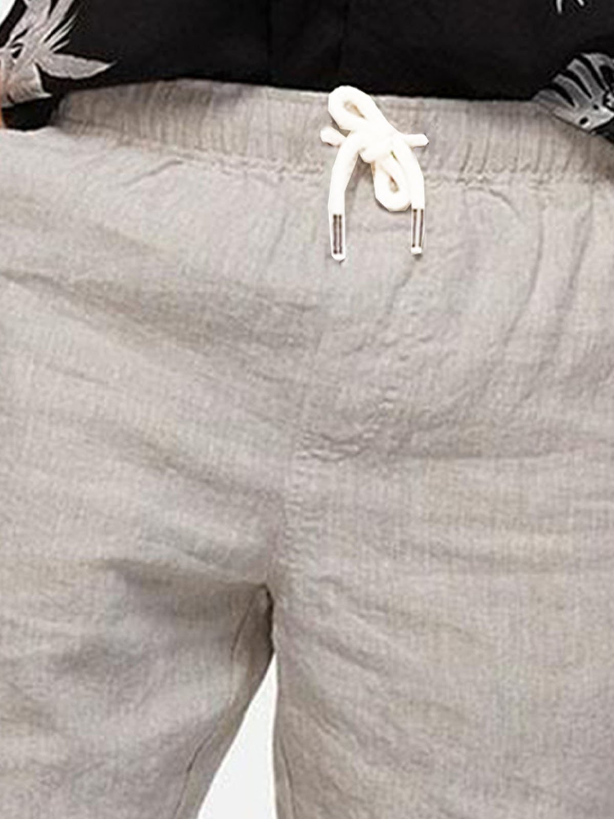 Cotton And Linen Plain Casual Shorts