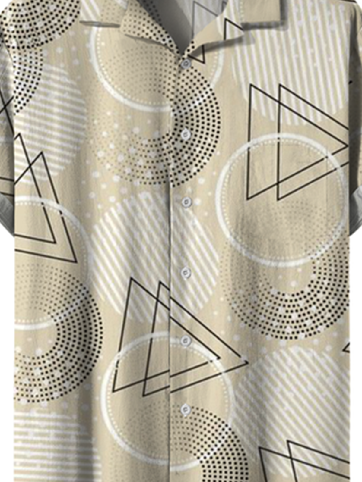 Cotton and linen style geometric striped linen shirt