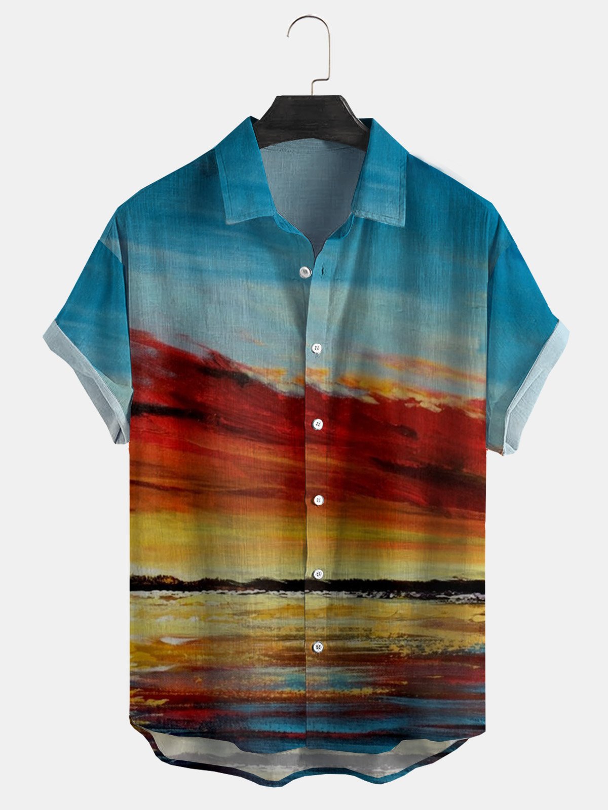 Cotton And Linen Holiday Leisure Short-sleeved Shirt