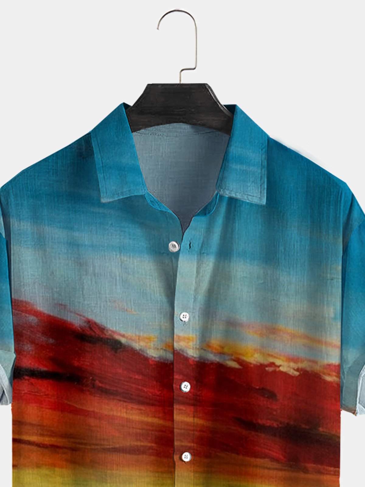 Cotton And Linen Holiday Leisure Short-sleeved Shirt