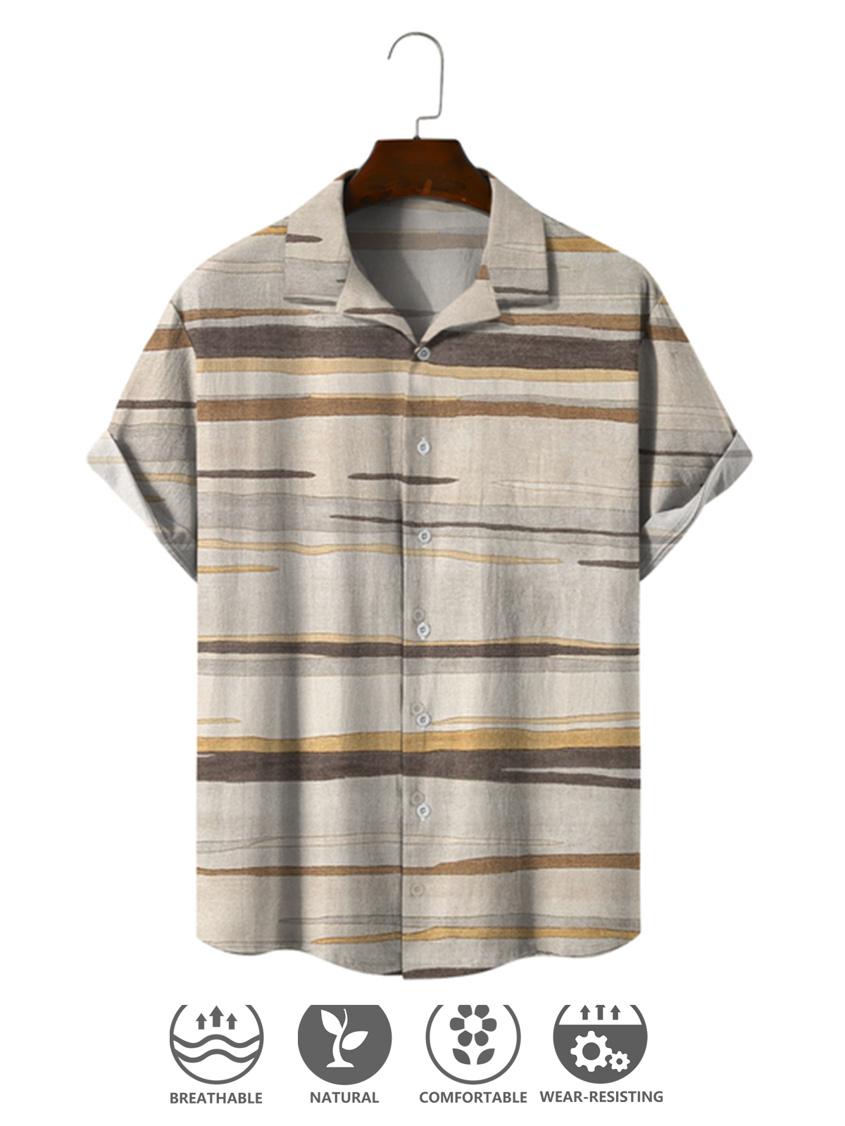 Cozy linen shirt with cotton and linen geometric stripes