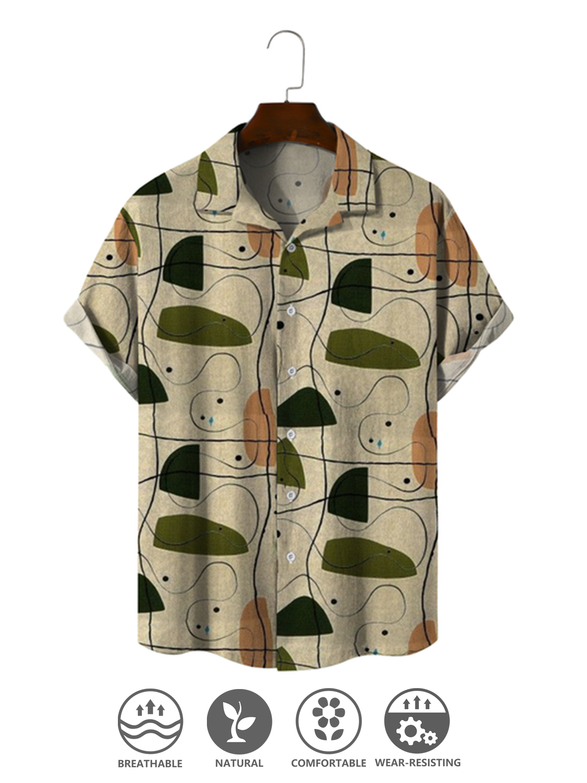 Cozy Linen Shirt Cotton Linen Style Geometric Striped Cozy Linen Shirt