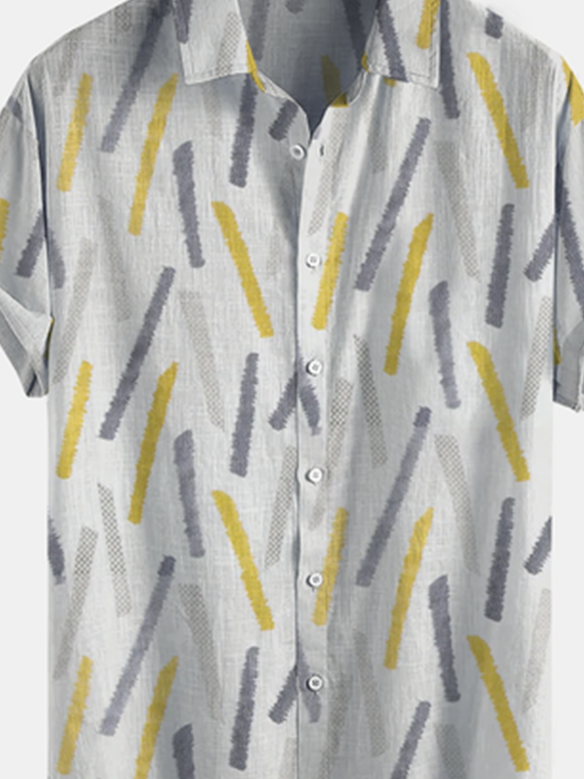 Cotton Linen Style American Casual Basic Versatile Geometric Striped Linen Shirt