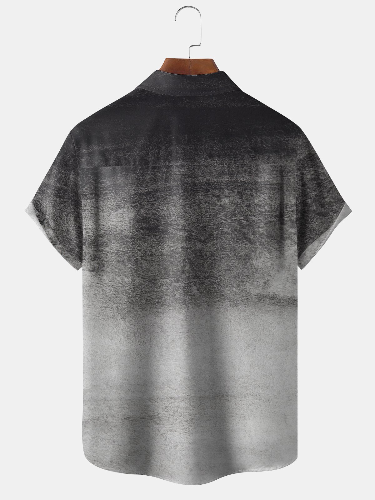 Men's Gradient Background Coconut Tree Element Graphic Print Short Sleeve Shirt