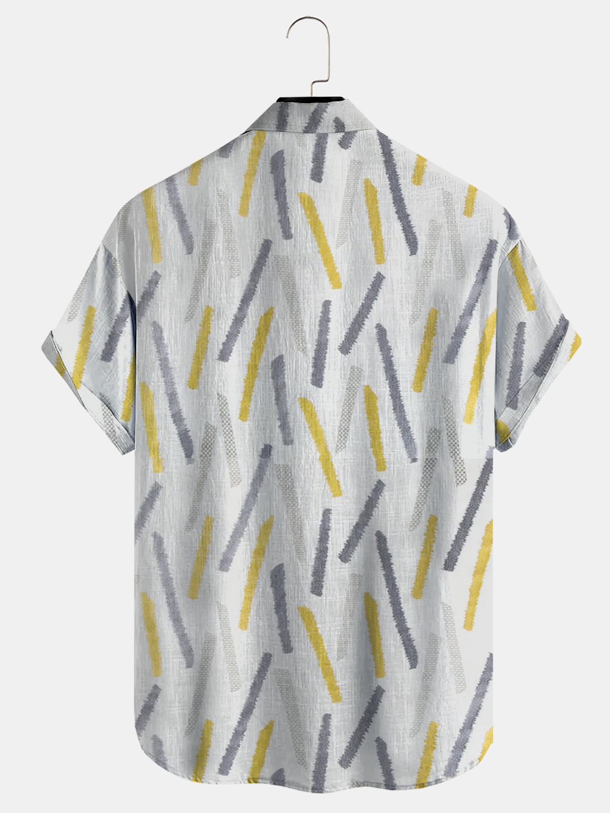 Cotton Linen Style American Casual Basic Versatile Geometric Striped Linen Shirt