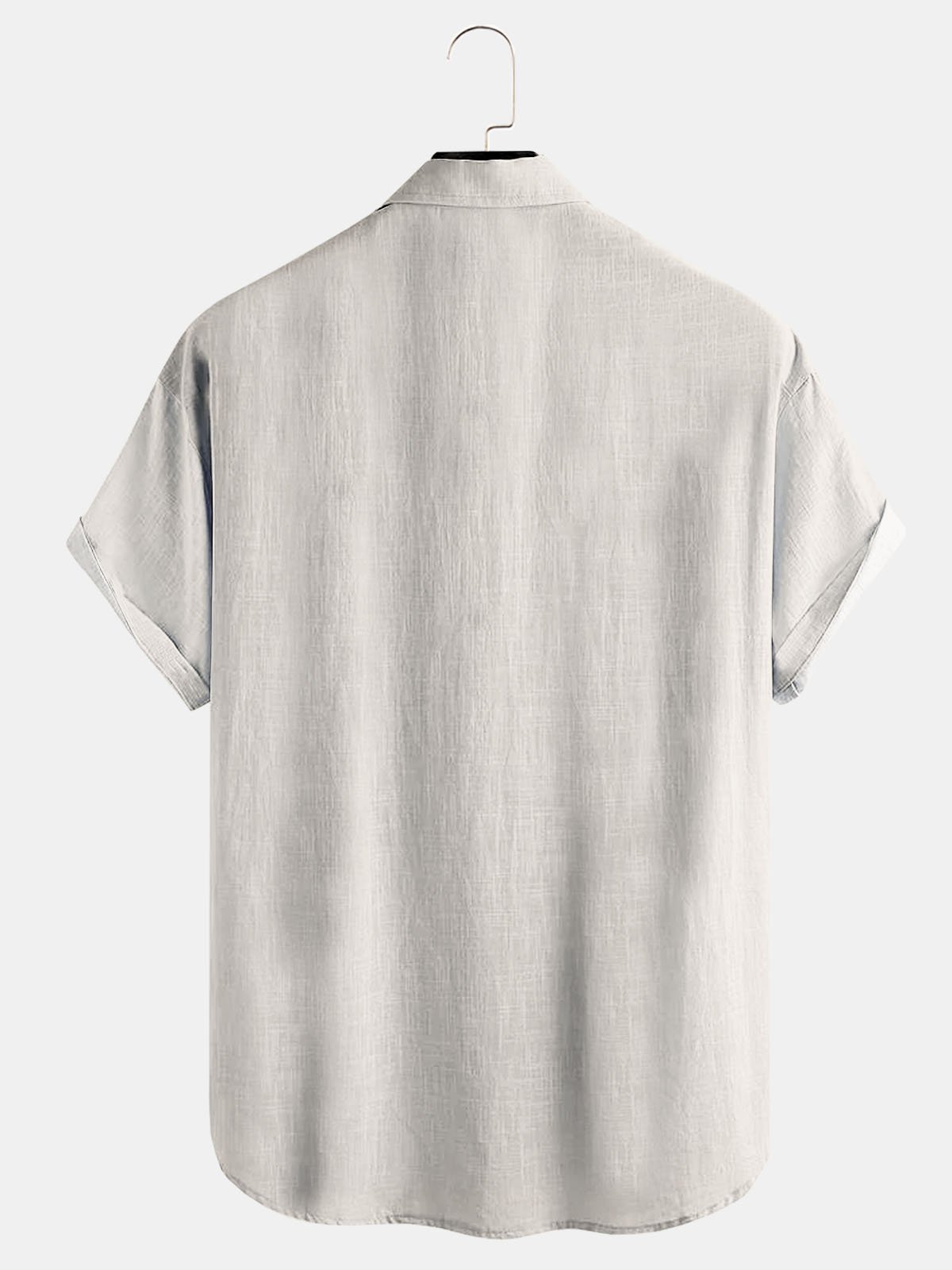 Cotton Linen Geometric Print Casual Short Sleeve Shirt