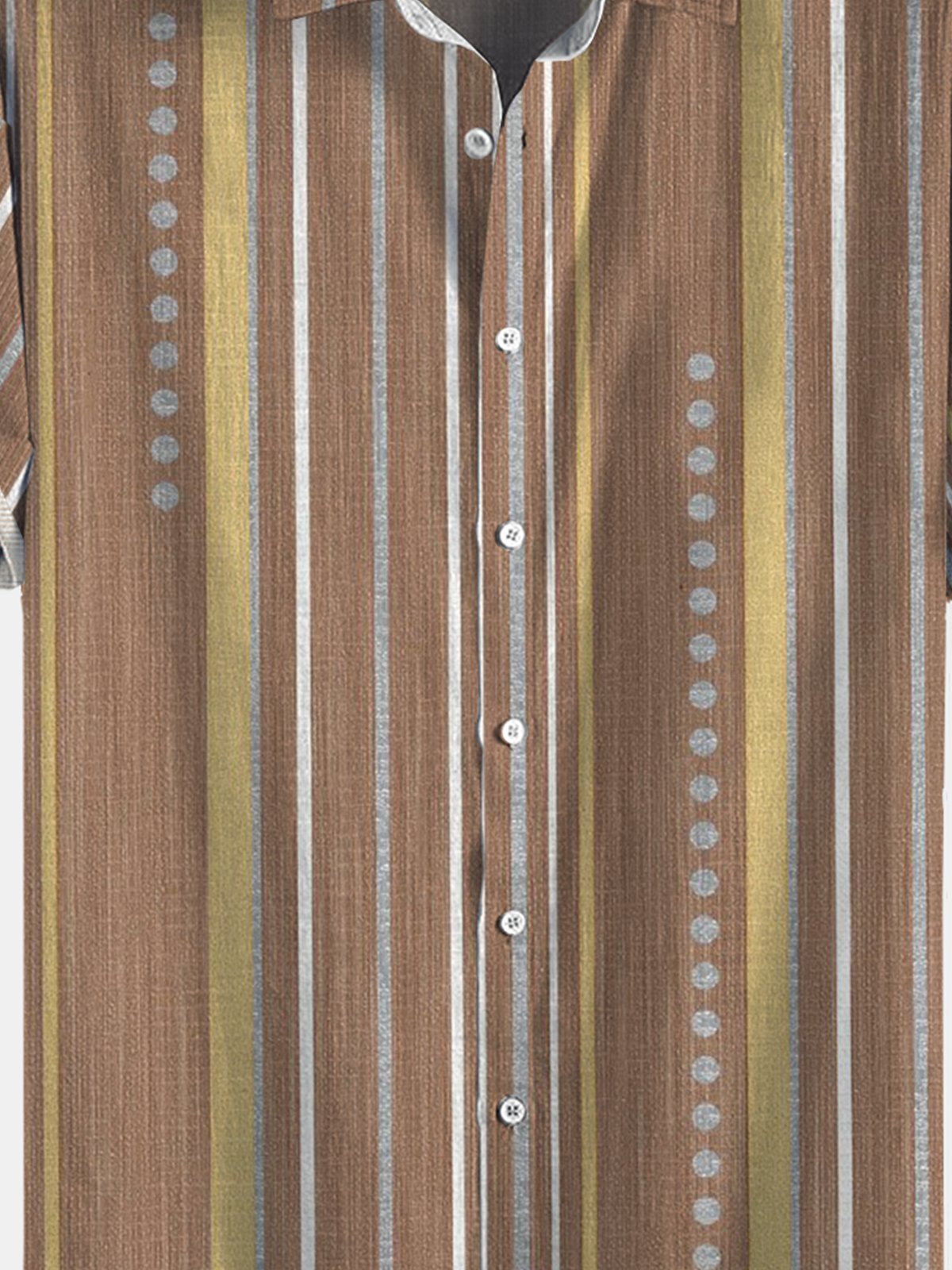 Cotton and linen style American casual basic all-match geometric striped linen shirt