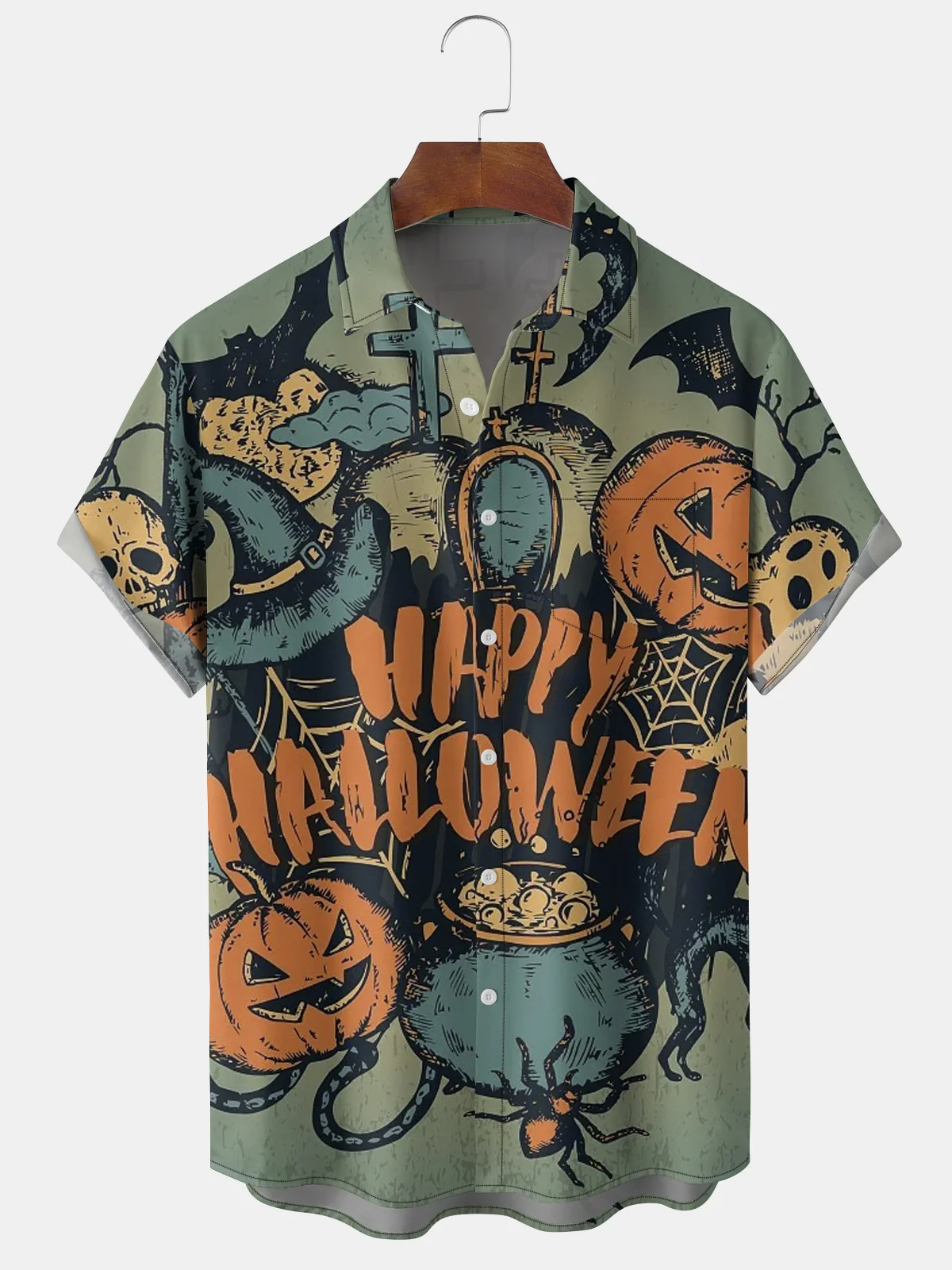 Halloween Men's Floral Shirt Shirt Collar Polyester Fibre Casual 