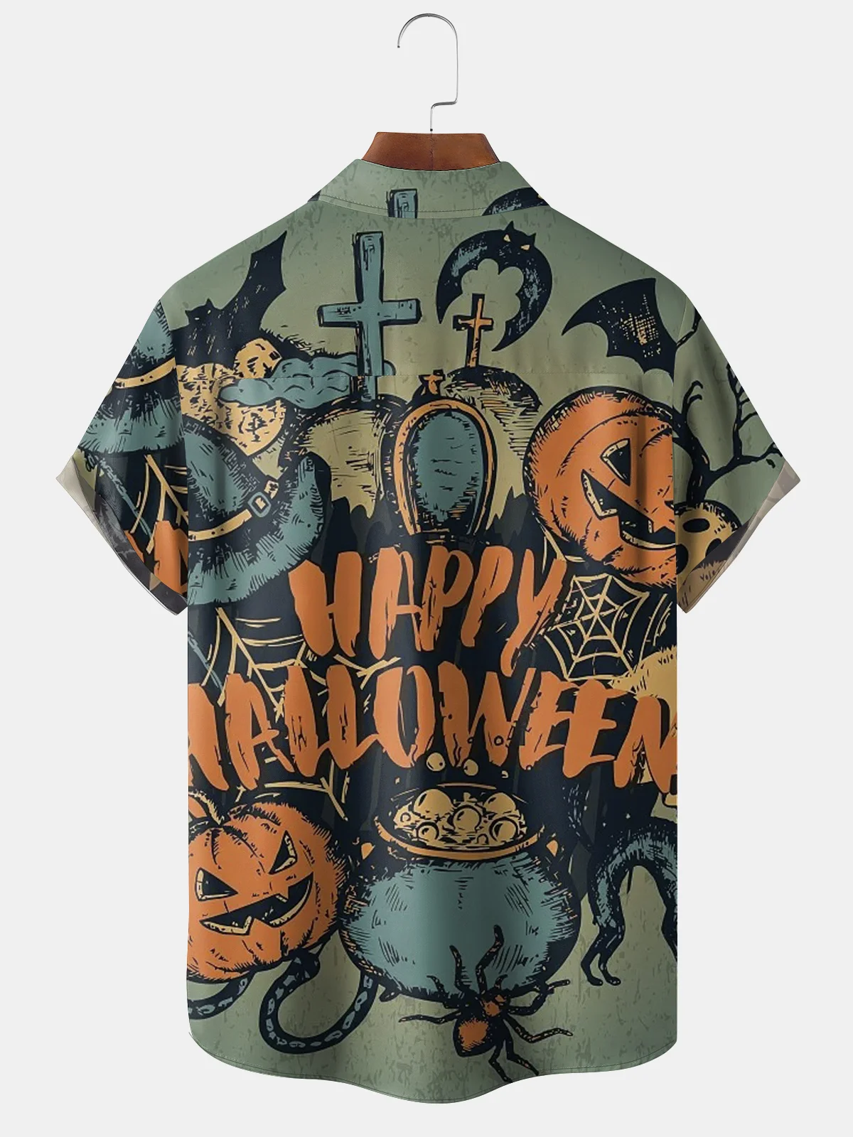 Halloween Men's Floral Shirt Shirt Collar Polyester Fibre Casual 